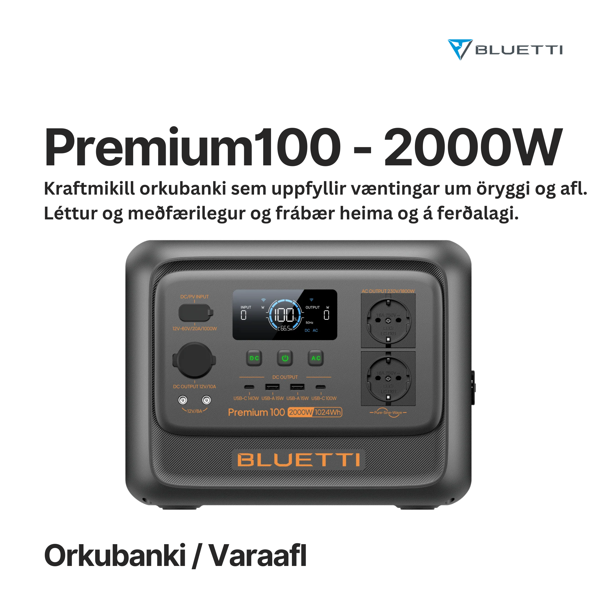BLUETTI Premium 100 - 2000W