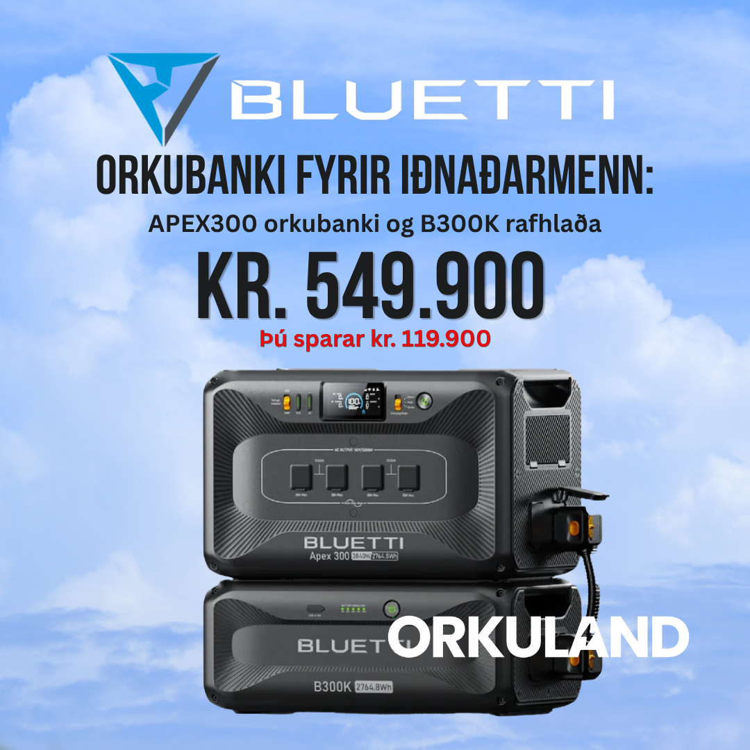 BLUETTI APEX300 + 1 stk B300K Rafhlaða TILBOÐ